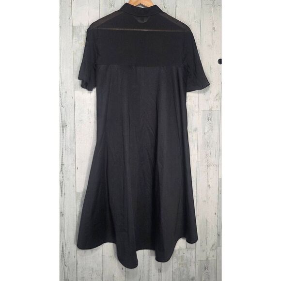 COS Sheer Yoke Minimialist Shirt Dress Black Sz. 6 - Picture 4 of 7